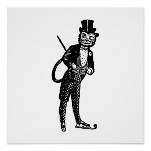 Vintage Sophisticated Opera Cat Poster