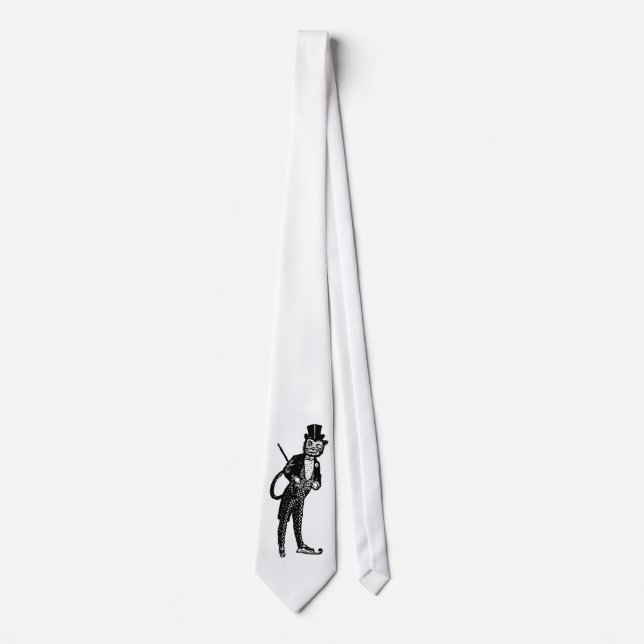 Vintage Sophisticated Opera Cat  Tie (Front)