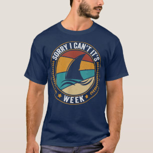 Vintage Sorry I Cant Its Week Funny Shark Fishing T-Shirt