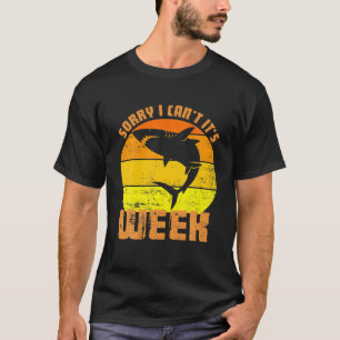 Vintage Sorry I Can't It's Week Funny Shark T-Shirt