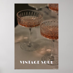 Vintage Soul: Crystal Coupe & Rose Spirits Art Poster