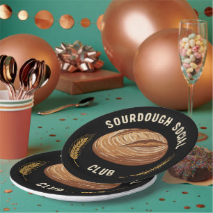 Vintage Sourdough Social Club Artisan Bread Bake Paper Plate