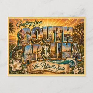 Vintage South Carolina Greeting From Postcard
