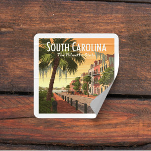 Vintage South Carolina Square Sticker