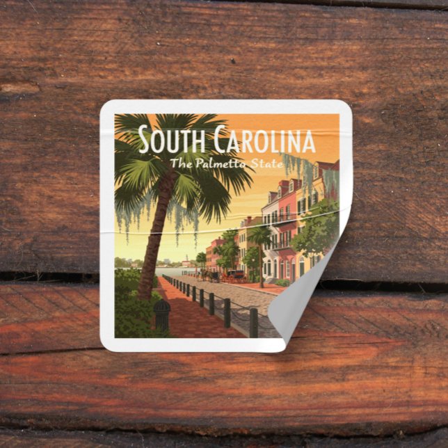 Vintage South Carolina Square Sticker (Creator Uploaded)