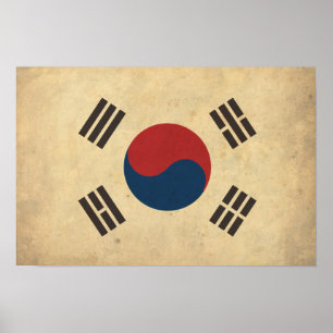 Vintage South Korea Flag Poster