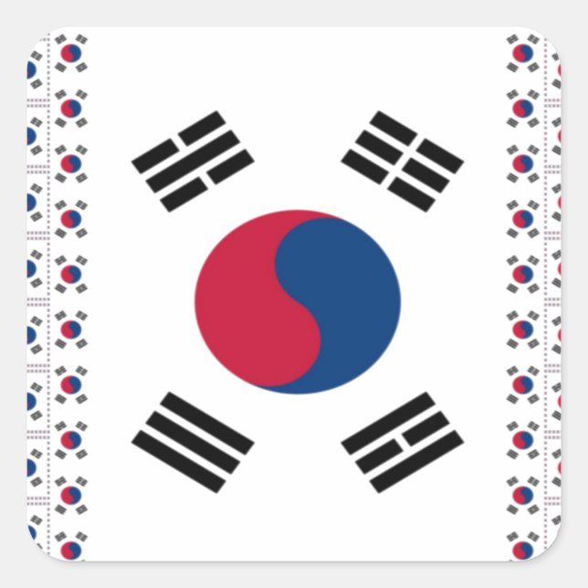 Vintage South Korea Square Sticker (Front)