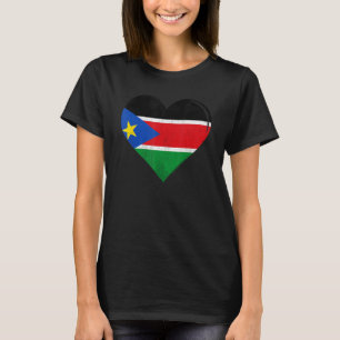 Vintage South Sudan Flag Heart T-Shirt