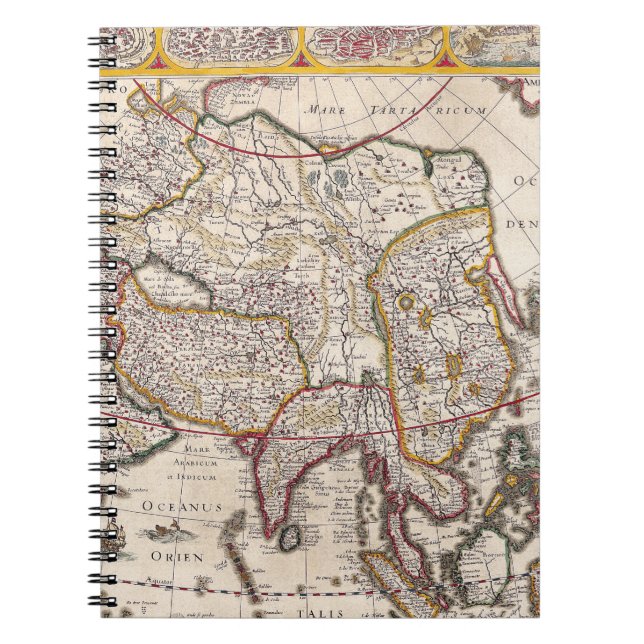 Vintage Southeast Asia Map Notebook (Front)
