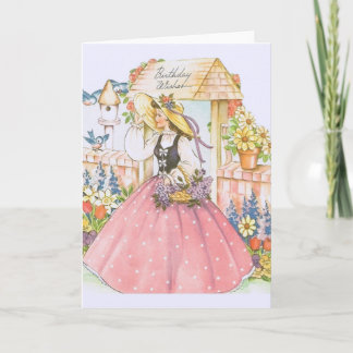 Vintage Southern Belle Birthday Card