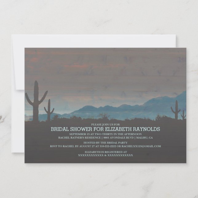 Vintage Southwestern Bridal Shower Invitations (Front)