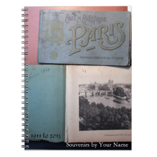 Vintage Souvenirs de Paris Personalised Notebook 1