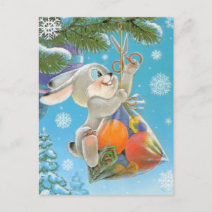 Vintage Soviet New Year/Christmas Postcard