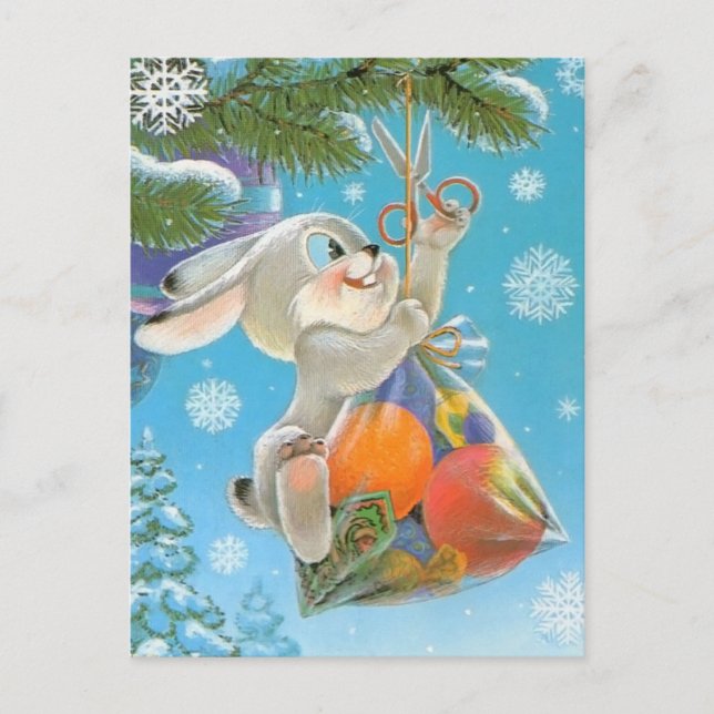 Vintage Soviet New Year/Christmas Postcard (Front)