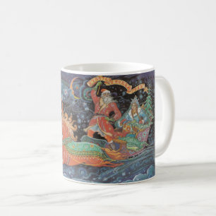 Vintage soviet postcard with Santa sledge Coffee Mug
