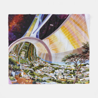 Vintage Space Artwork Fleece Blanket