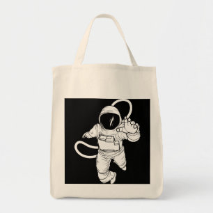 Vintage space astronaut tote bag