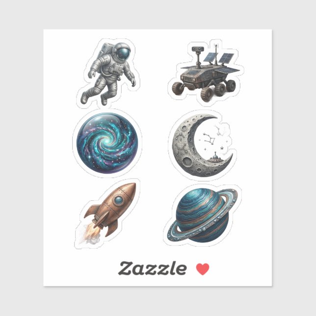 Vintage Space Exploration Vinyl Sticker Pack (Sheet)