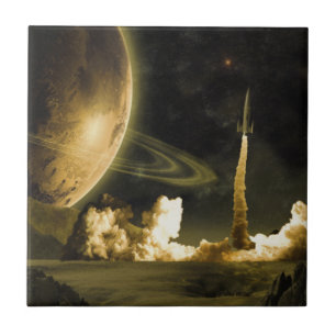 Vintage Space Launch Tile