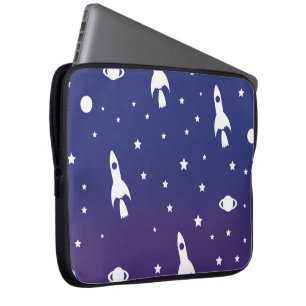 vintage Space Rockets Pattern Laptop Sleeve