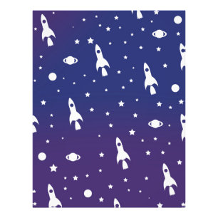 vintage Space Rockets Pattern Photo Print