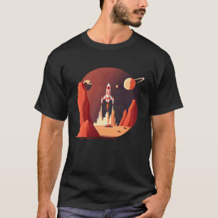 Vintage Space Science Mars Fiction Geek Solar Syst T-Shirt