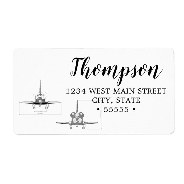 Vintage Space Shuttle Concept Technical Drawing (Front)