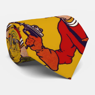 Vintage Space Toy Comic Book Character Ray Gun Tie