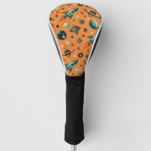Vintage Spacecraft Rocket Ships Pattern -Cosmos(1) Golf Head Cover