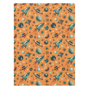 Vintage Spacecraft Rocket Ships Pattern -Cosmos(1) Tablecloth