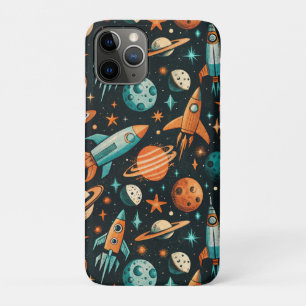 Vintage Spacecraft Rocket Ships Pattern -Cosmos(2) iPhone 11 Pro Case