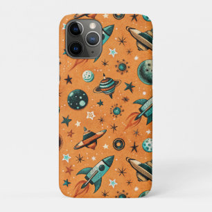 Vintage Spacecraft Rocket Ships Pattern -Cosmos iPhone 11 Pro Case