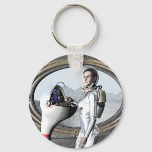 vintage spacegirl key ring