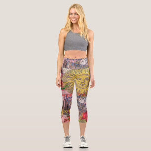 Vintage Spain Sunshine Travel Collage Retro Europe Capri Leggings