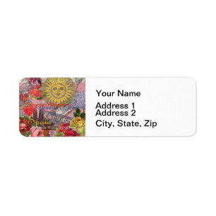 Vintage Spain Sunshine Travel Collage Retro Europe Return Address Label