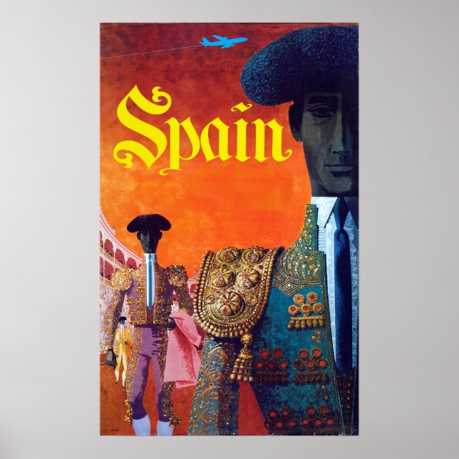 Vintage Spain Torero Bullfighter Poster (Front)