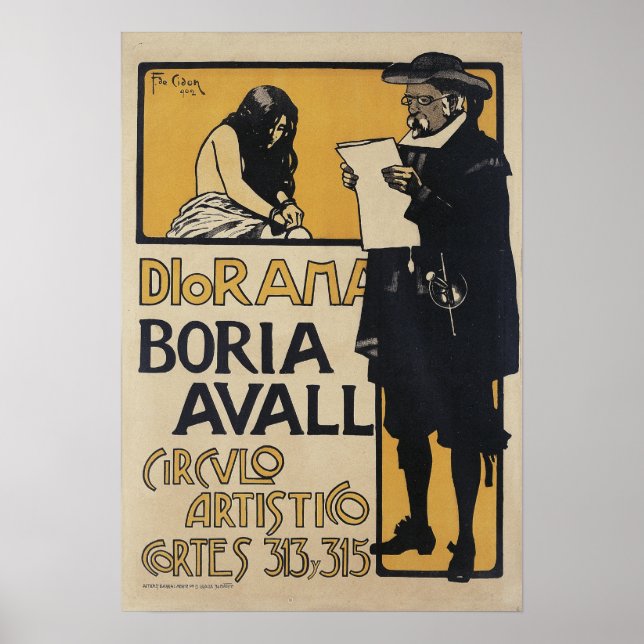 Vintage Spanish Artist Circle Advertisement Poster (Front)