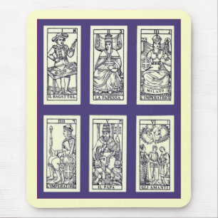 Vintage Spanish Tarot Cards Mouse Pad