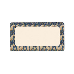 Vintage Spanish Tile Animal Rabbit Tortoise Blue Label