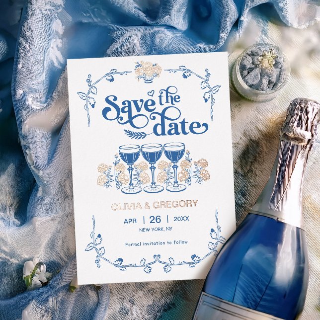 Vintage Sparking champagne Save the date (Creator Uploaded)