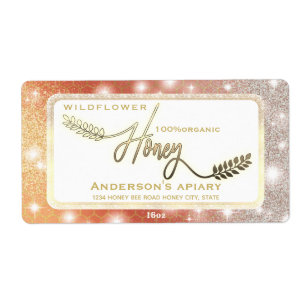 Vintage sparkle gold calligraphy honey branch