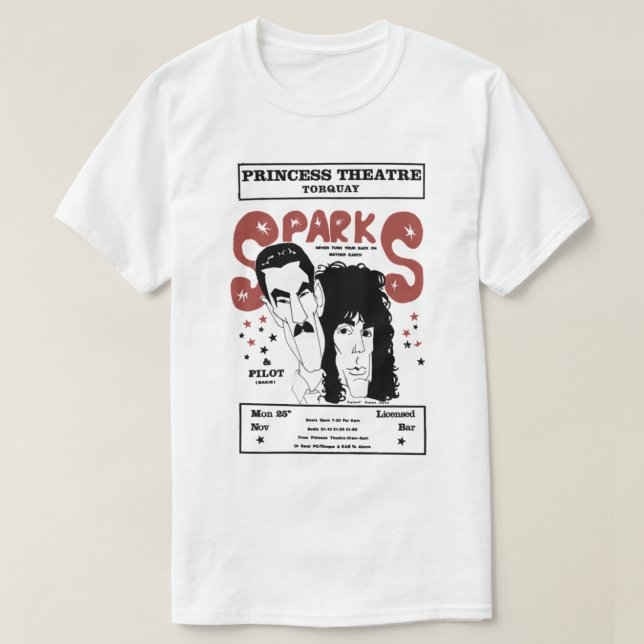 Vintage Sparks - 1974 Tour  Christmas     T-Shirt (Design Front)