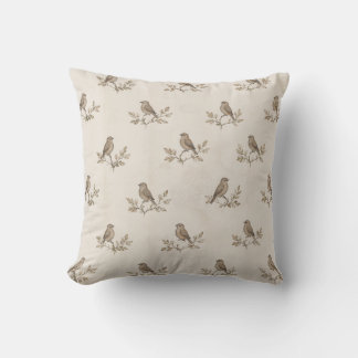 Vintage Sparrow Botanical Cushion Cover