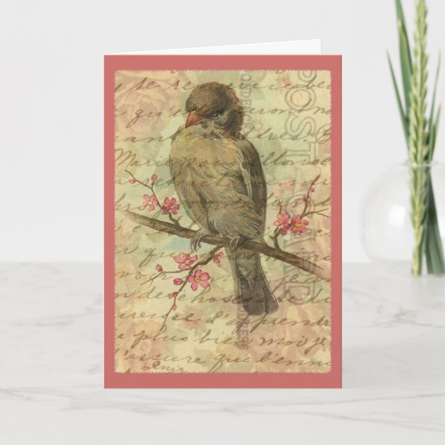 Vintage Sparrow Card (Front)