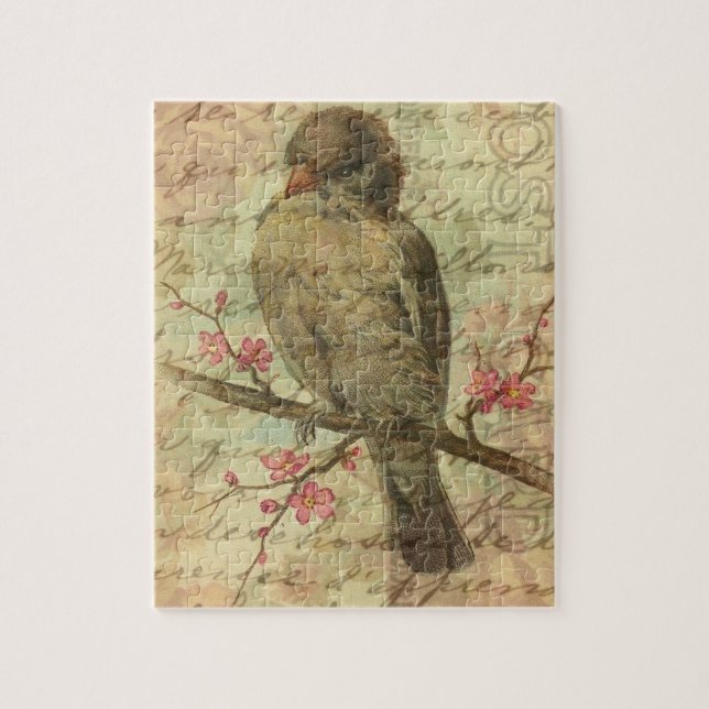 Vintage sparrow jigsaw puzzle (Vertical)