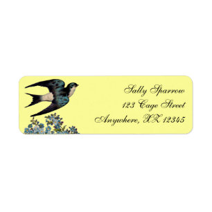 Vintage Sparrow Return Address Label