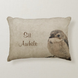 VINTAGE SPARROW THROW PILLOW