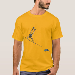 Vintage Spearfishing Diver with Polespear and Fish T-Shirt