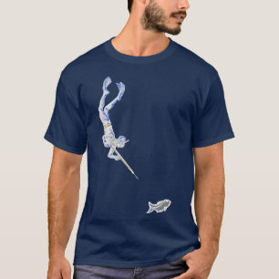 Vintage Spearfishing Diver with Speargun and Fish T-Shirt
