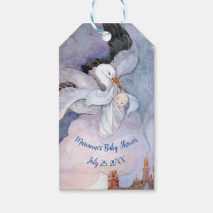 Vintage Special Delivery Stork Baby Shower Gift Tags